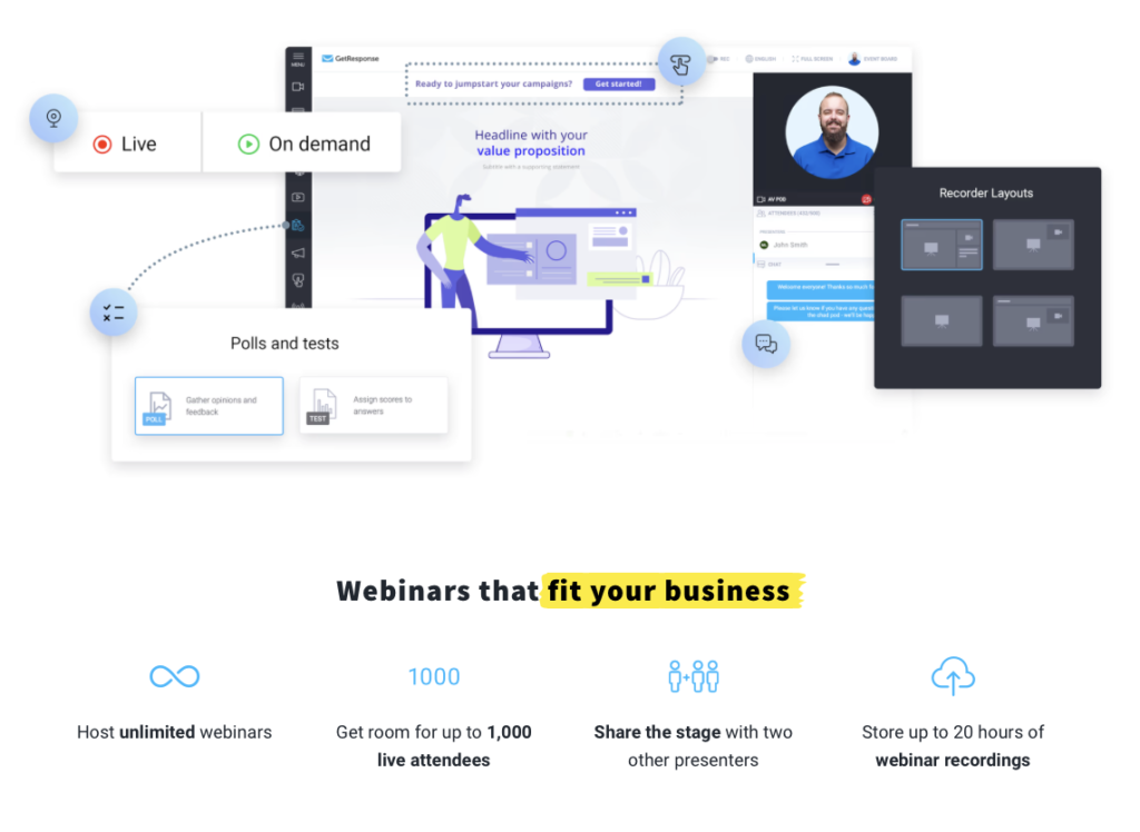 GetResponse vs AWeber: GetResponse Webinar info